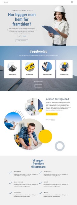 Premiumwebbplatsdesign För Allmänt Entreprenadföretag