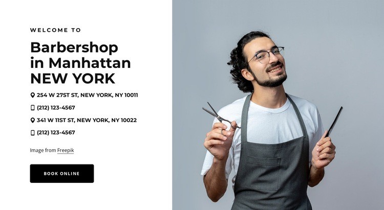 Barbershop in New York Webflow Template Alternative