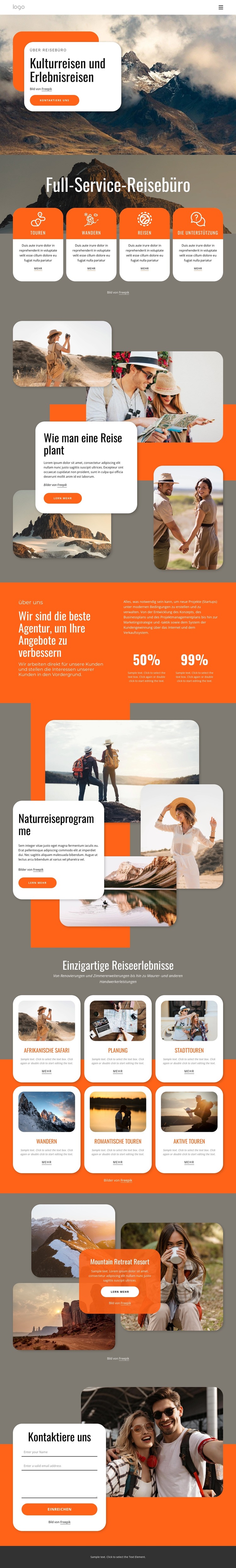 Gruppenreisen für jedes Alter Website-Vorlage