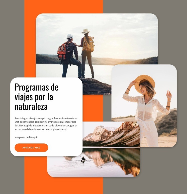 Programas de viajes por la naturaleza Creador de sitios web HTML