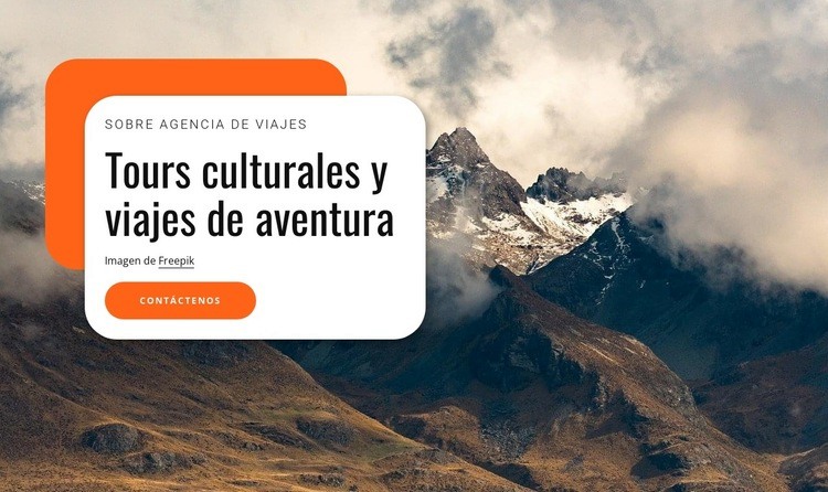 Tours culturales y viajes de aventura Diseño de páginas web