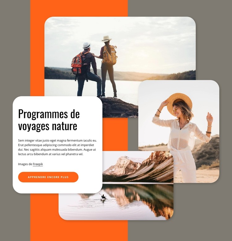 Programmes de voyages nature Modèle HTML