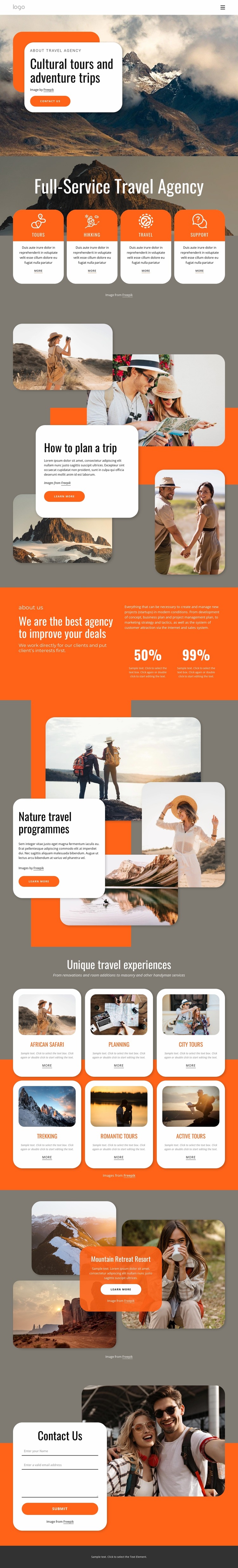 Group travel for all ages Html Website Builder