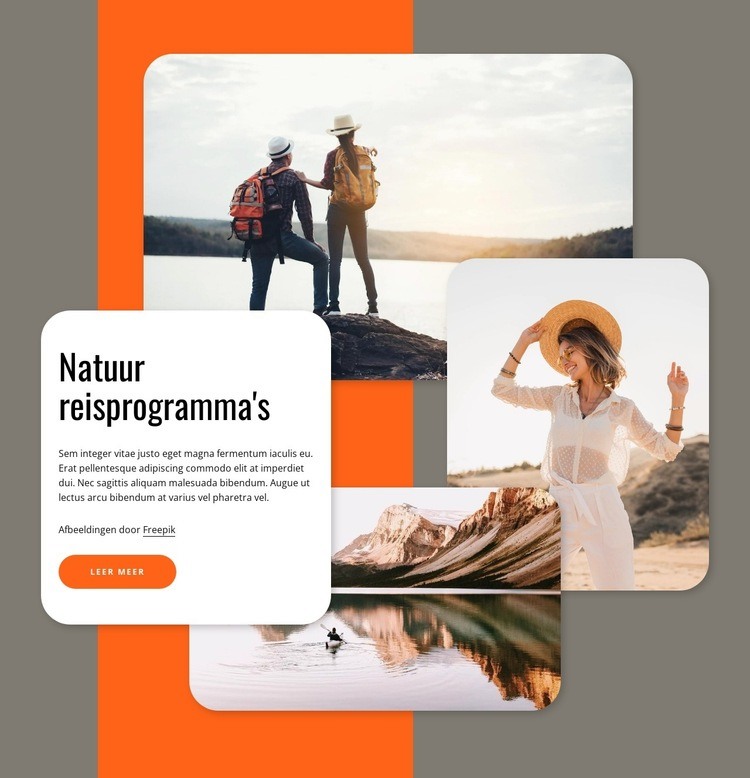 Natuur reisprogramma's Website ontwerp