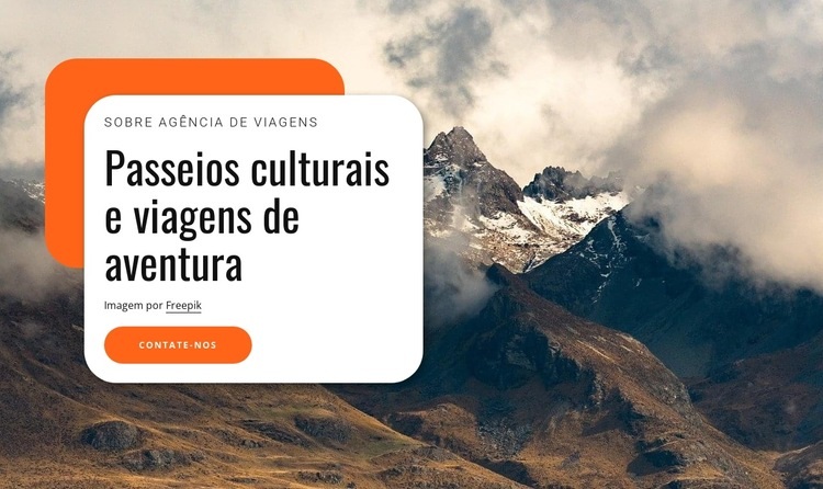 Passeios culturais e viagens de aventura Design do site