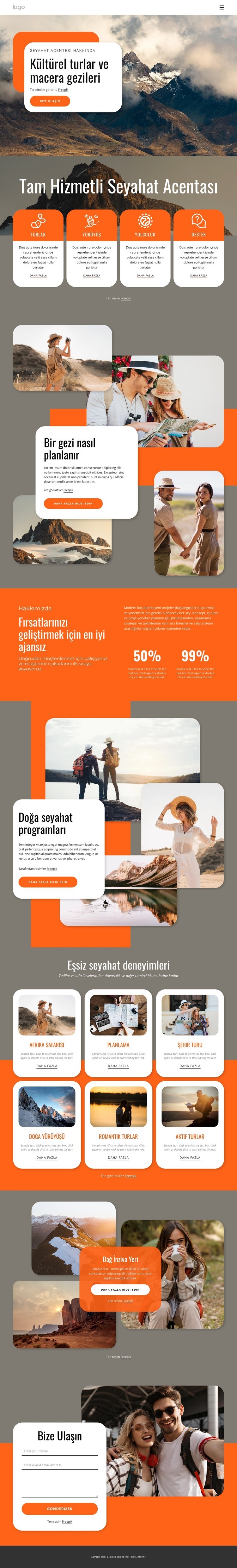 Her yaş için grup seyahati Web Sitesi Mockup'ı