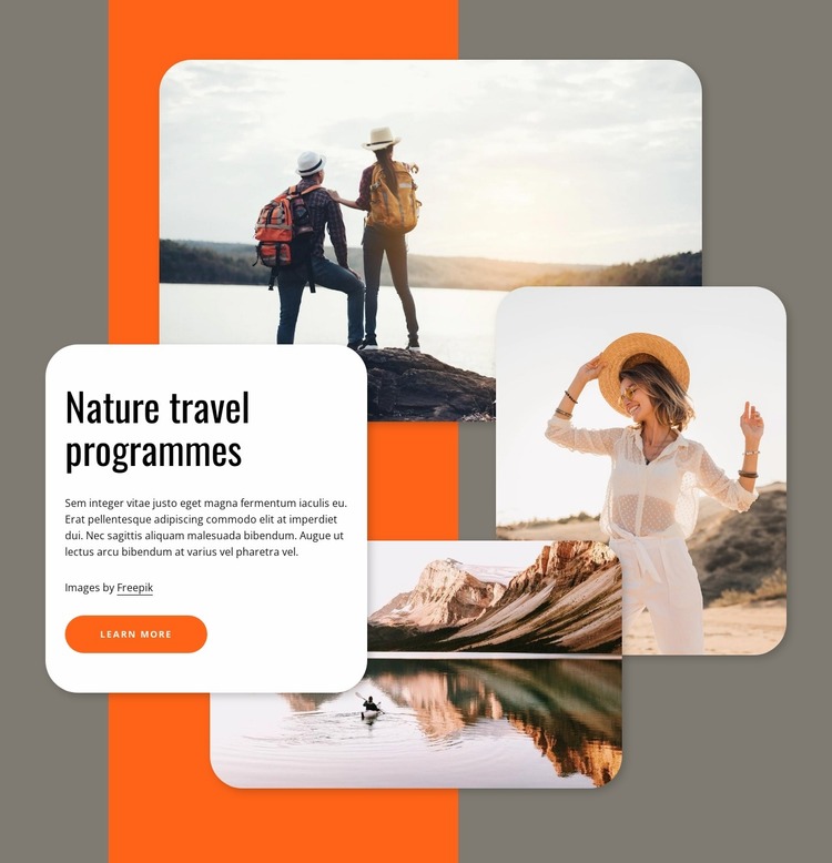 Nature travel programmes Website Mockup