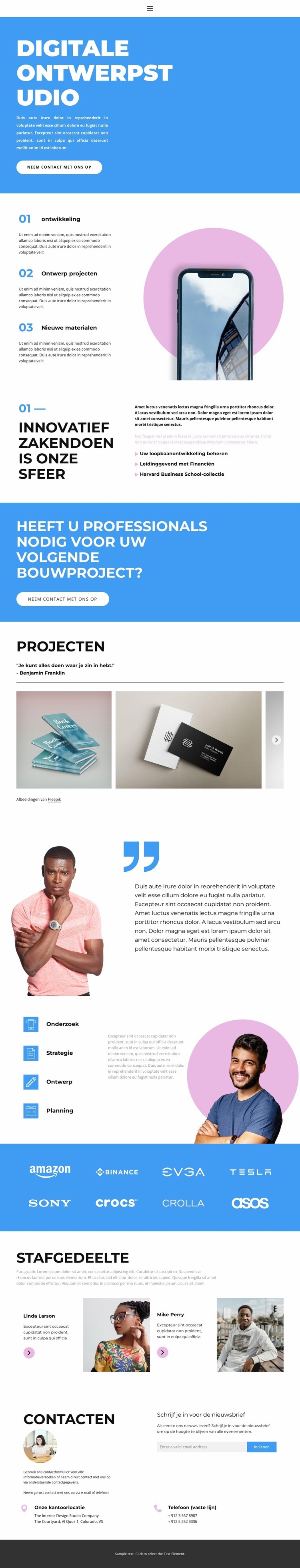 Digitale richting Website mockup