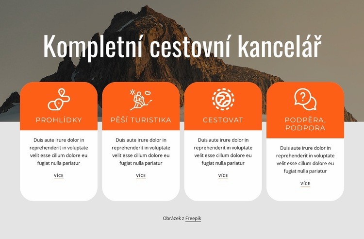 Kompletní služby cestovní kanceláře Šablona CSS