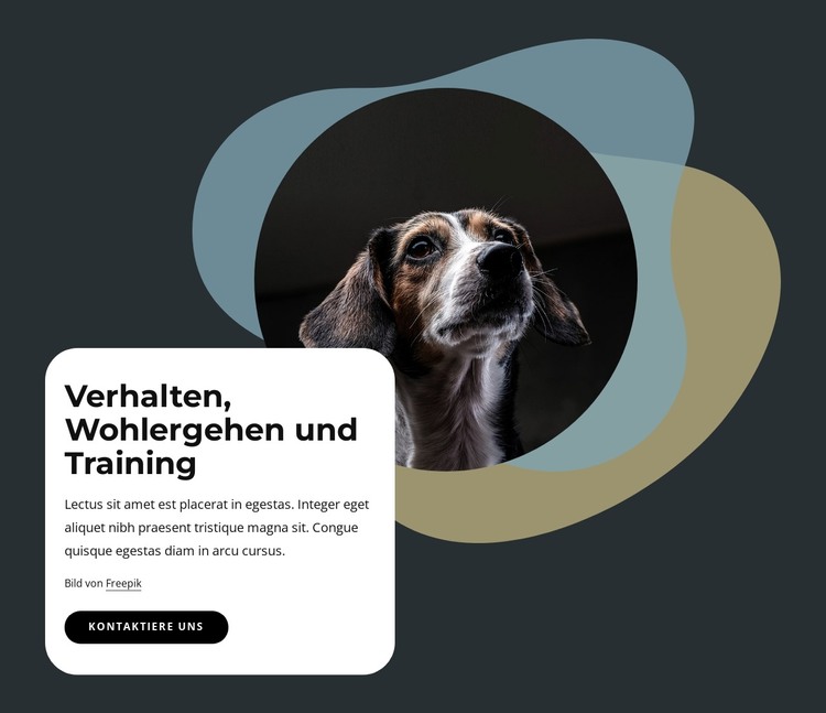 Verhalten, Wohlergehen und Training HTML-Vorlage