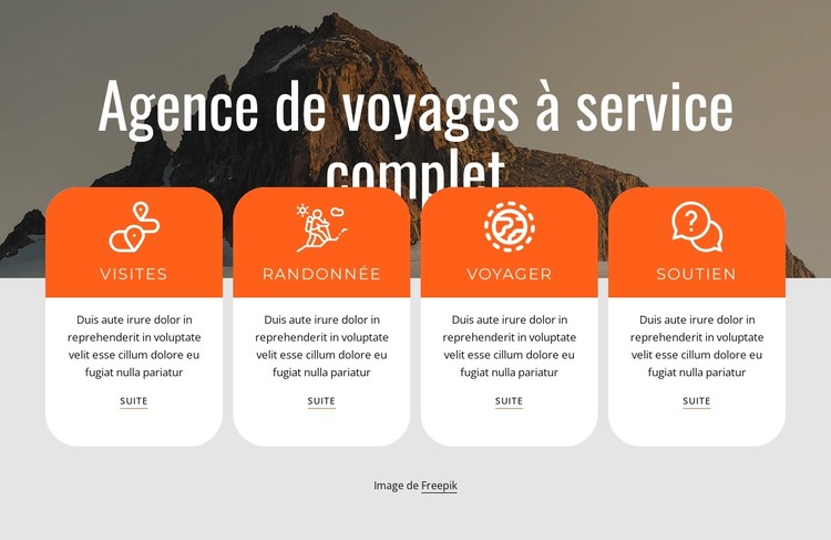 Services d'agence de voyage à service complet Modèle CSS