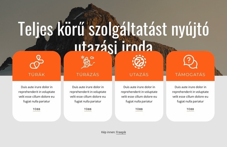 Teljes körű utazási irodai szolgáltatások Weboldal tervezés