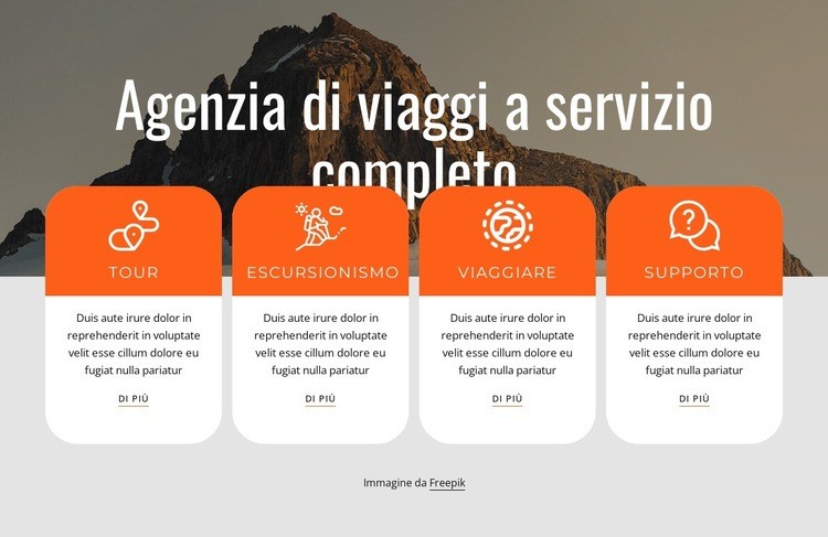 Servizi completi di agenzia di viaggi Modelli di Website Builder