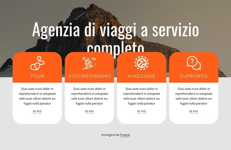 Servizi completi di agenzia di viaggi Progettazione di siti web