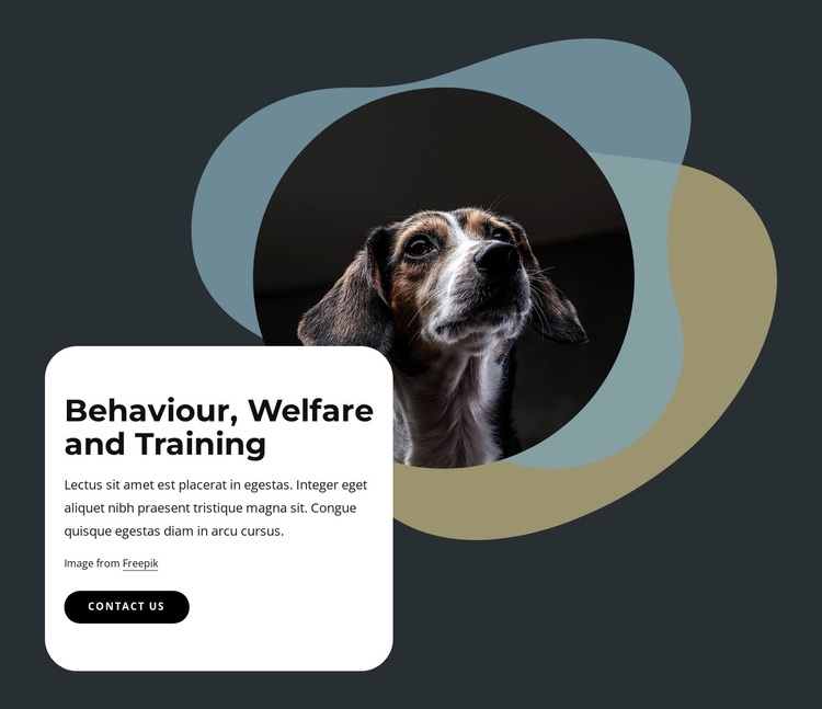 Behaviour, welfare and training Joomla Page Builder