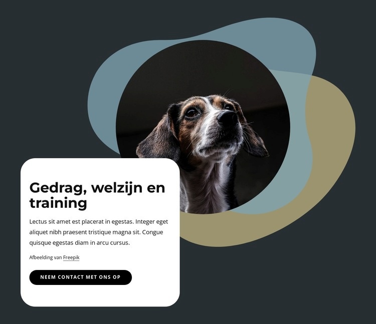 Gedrag, welzijn en training HTML5-sjabloon