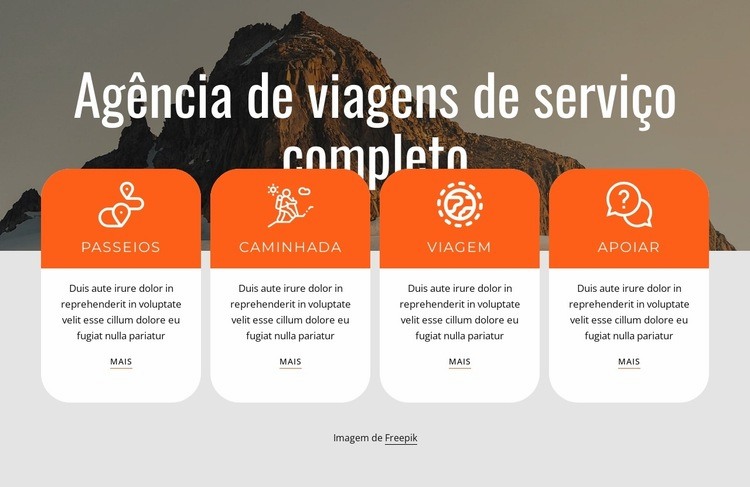 Serviços completos de agência de viagens Construtor de sites HTML