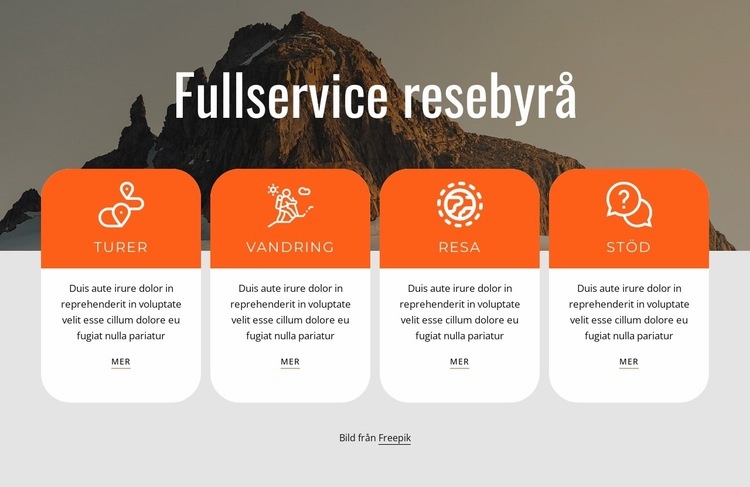 Fullservice resebyråtjänster HTML-mall