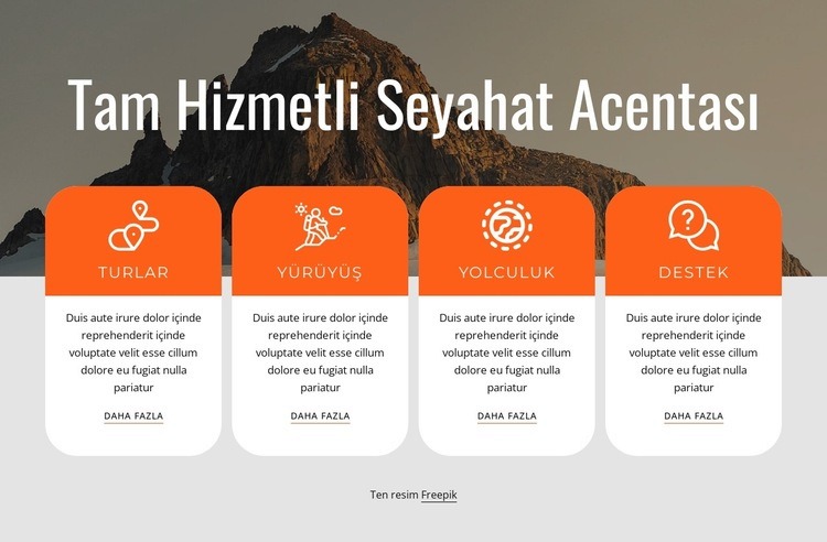 Tam hizmet seyahat acentesi hizmetleri Web sitesi tasarımı