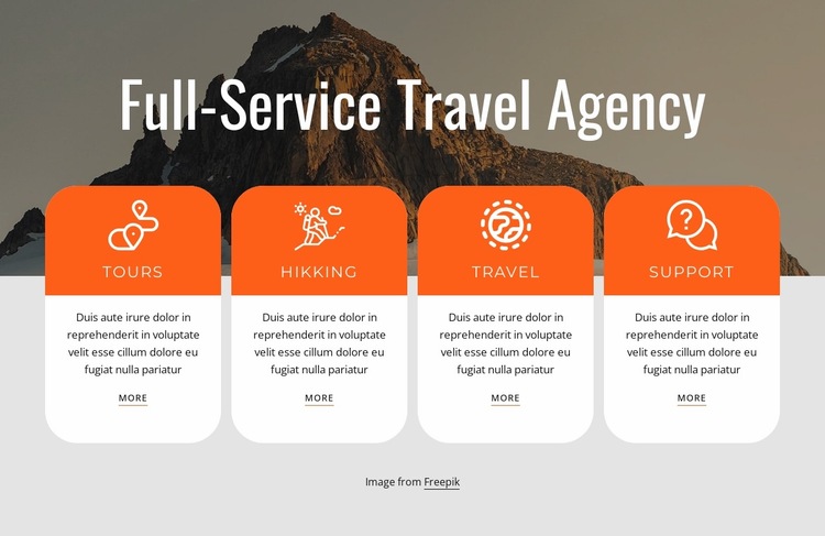 Full-service travel agency services Website Builder Templates