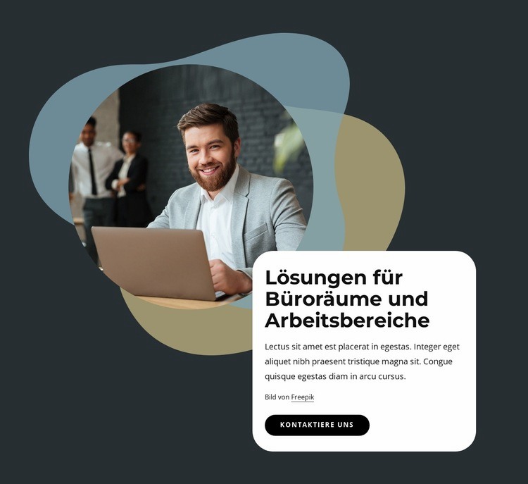 Büroraum- und Arbeitsplatzlösungen HTML5-Vorlage