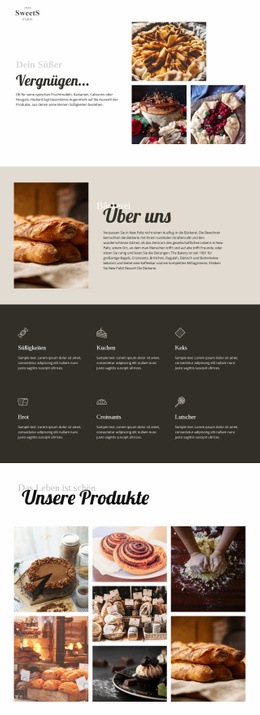 Kuchen Und Backwaren – Responsiver Website-Builder