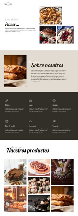 Pasteles Y Comida Para Hornear - Mejor Plantilla HTML5