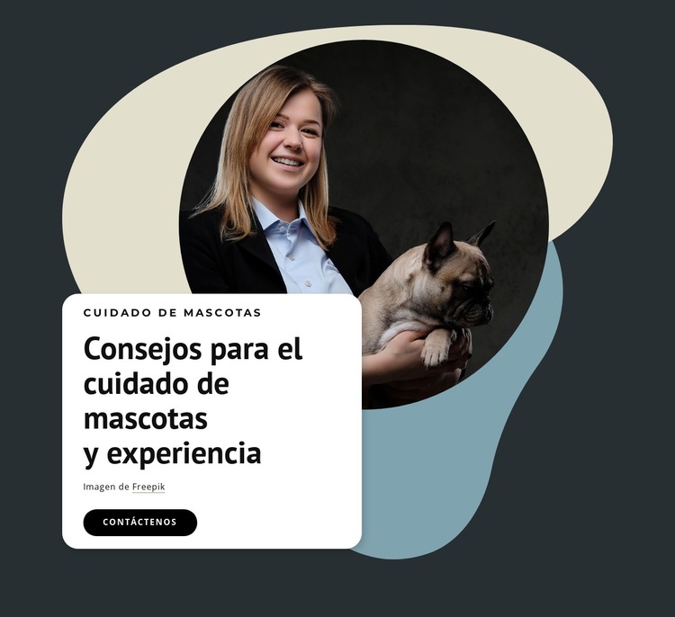 Consejos de expertos para mascotas. Plantilla de sitio web