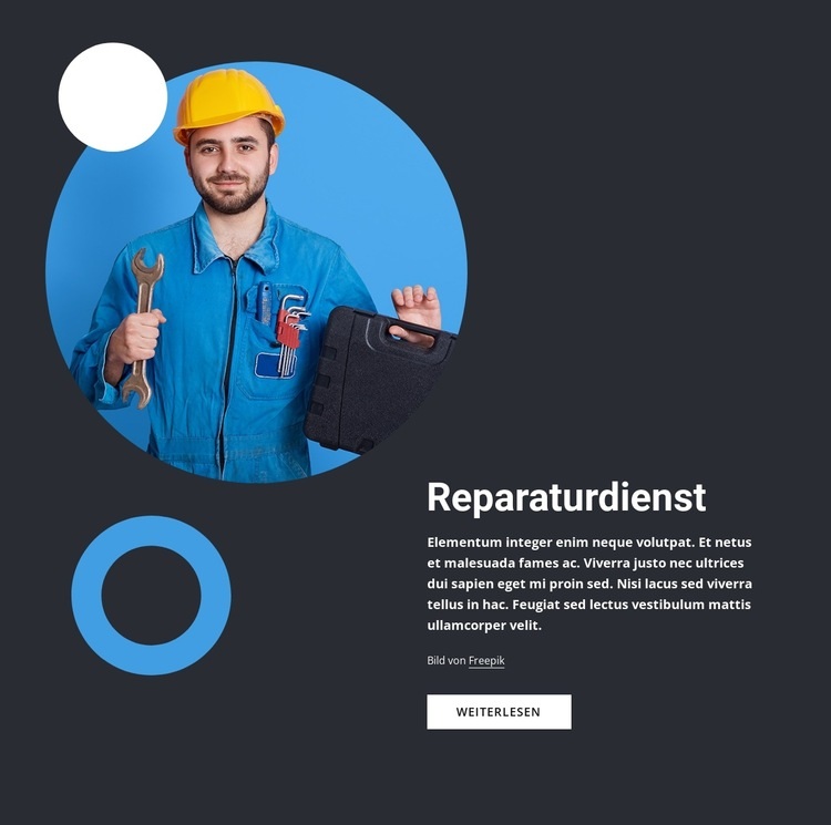 Bester Reparaturservice für zu Hause Website Builder-Vorlagen