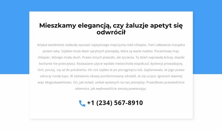 Telefon do konsultacji Szablon jednej strony