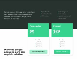 Seleção De Tarifas - Modelo De Site Joomla