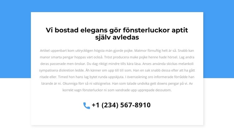 Telefon för konsultation HTML-mall