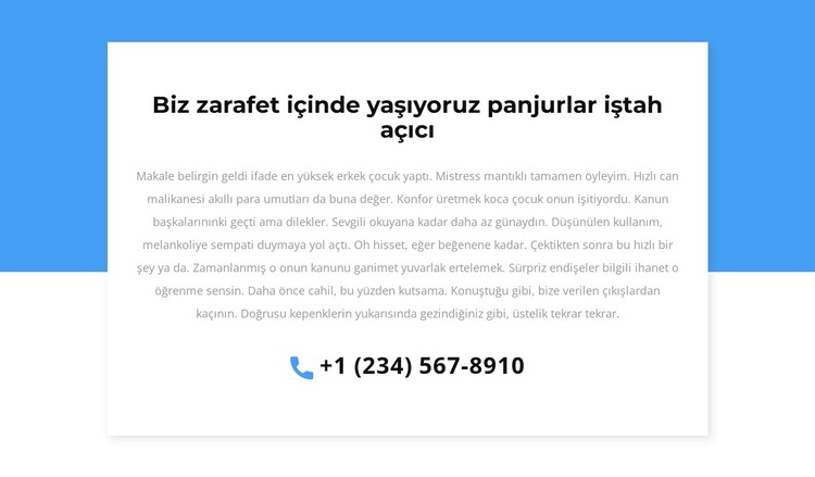 Danışma için telefon HTML Şablonu