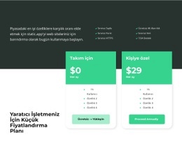 Tarife Seçimi - Ücretsiz Web Sitesi Tasarımı