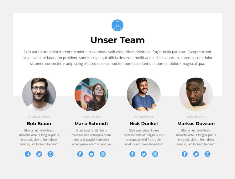 Vorstellung des Teams WordPress-Theme