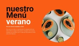 Menú De Verano: Plantilla Definitiva De Una Página