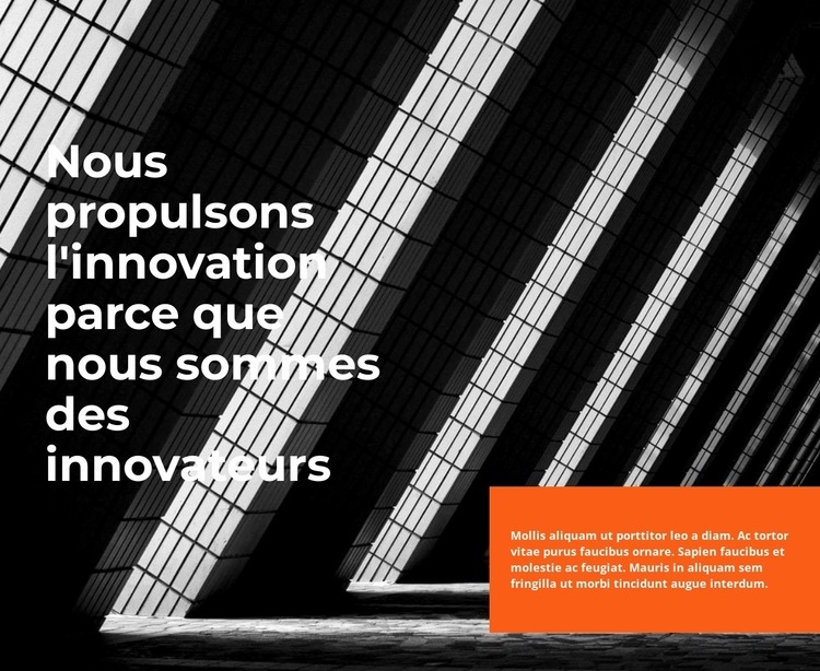 La force de l'innovation Page de destination