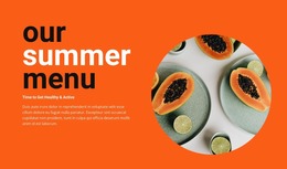 Summer Menu - HTML Website Maker