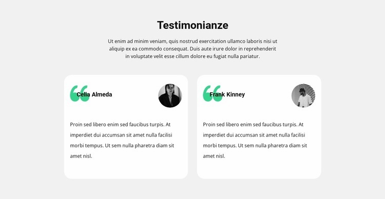 Feedback sul progetto Modelli di Website Builder