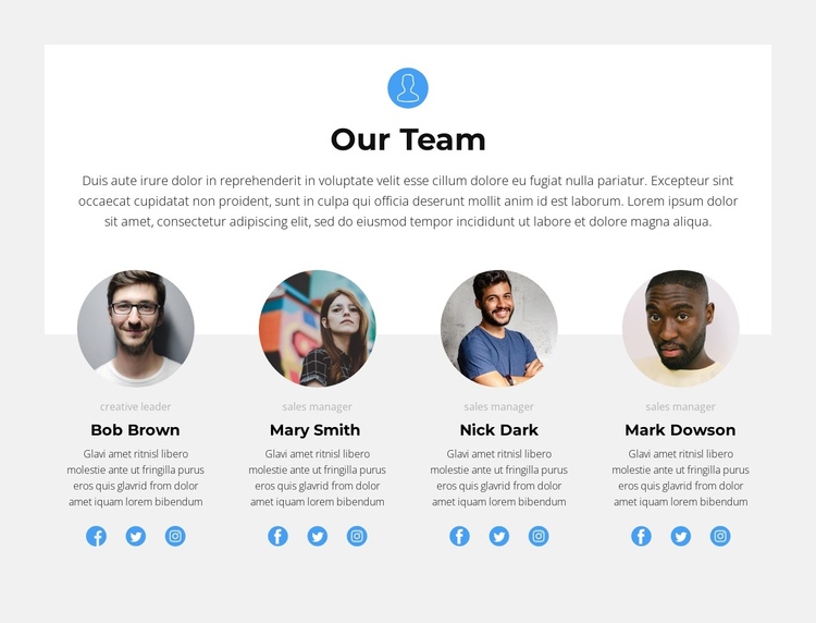Introducing the team One Page Template