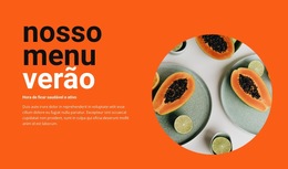 Cardápio De Verão - Modelo De Página Da Web