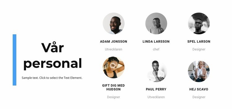 Arbeta med personal CSS -mall