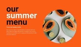 Summer Menu - Creative Multipurpose Web Page Design