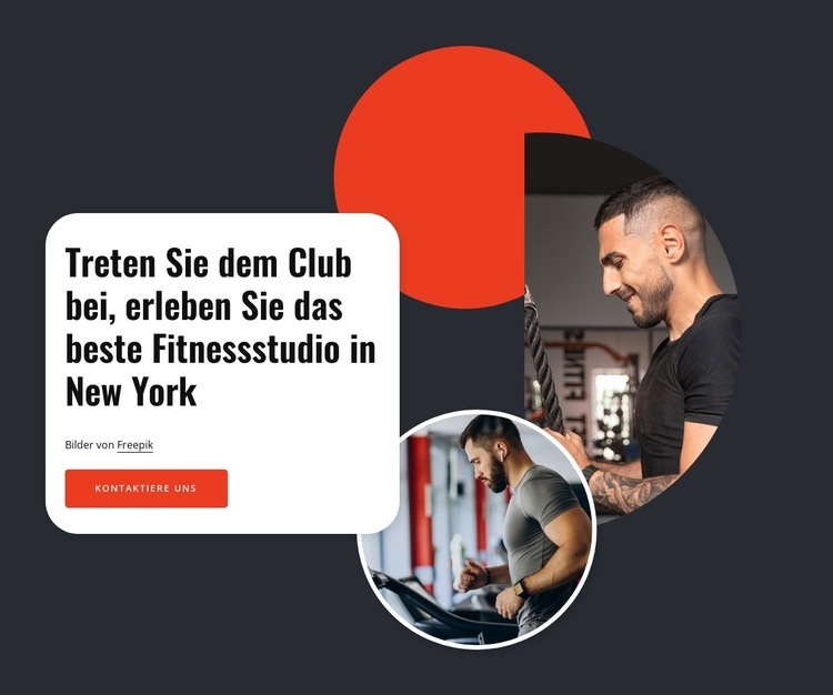 Das beste Fitnessstudio in New York Eine Seitenvorlage