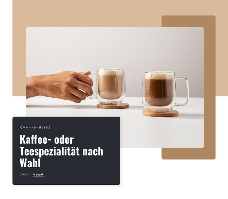 Kaffeebohnen und Teekräuter von höchster Qualität Eine Seitenvorlage