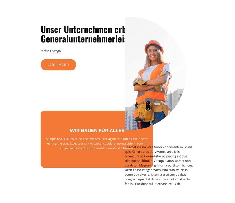 Dienstleistungen im Hausbau HTML Website Builder