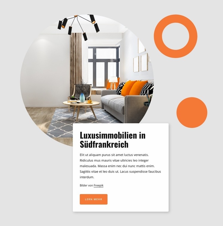 Luxusimmobilien in Südfrankreich Website-Modell