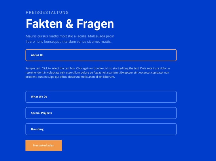 Fragen Website-Modell