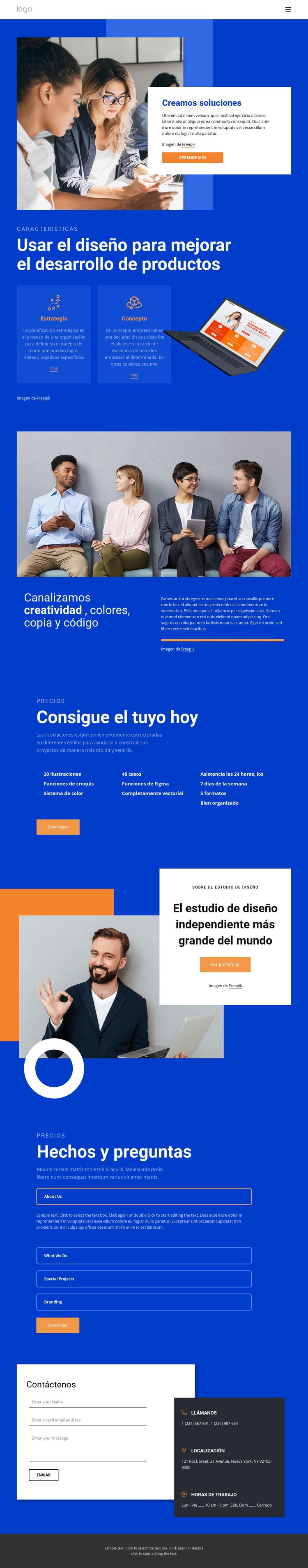 Creamos soluciones asombrosas Creador de sitios web HTML