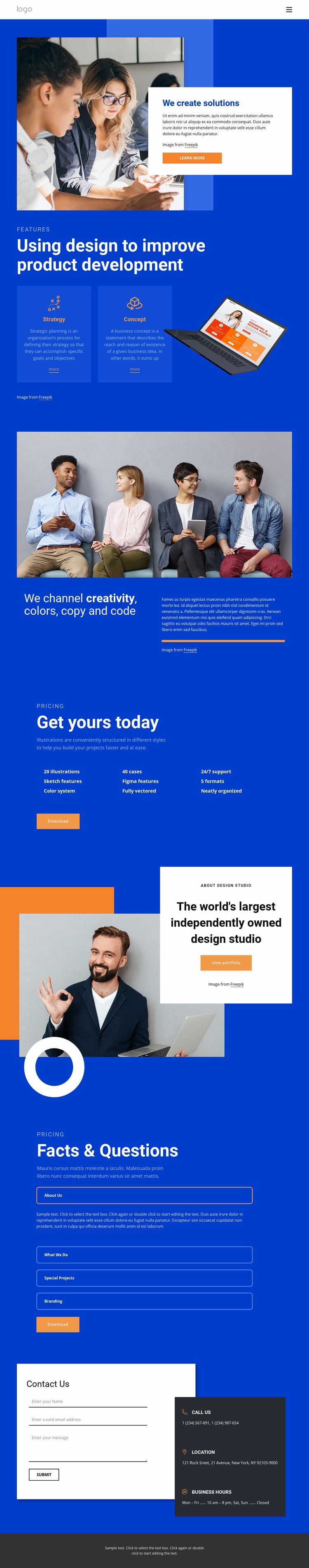 We create amazing solutions Homepage Design